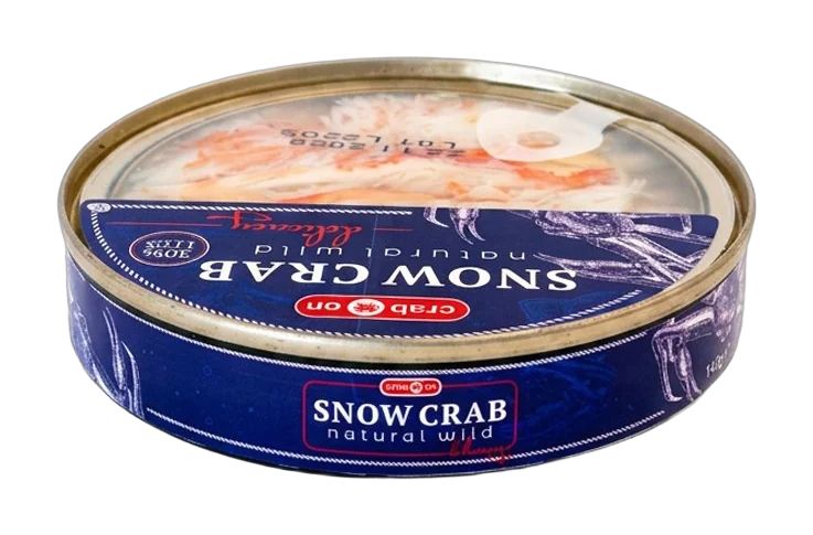 Snow Crab, tin can, real product photo